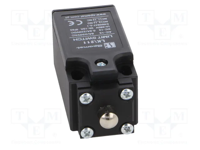SPAMEL Interruptor de fin de carrera con espárrago de Ø8mm, NO + NC, 5A SPAMEL Interruptor de fin de carrera con espárrago de Ø8mm, NO + NC, 5A