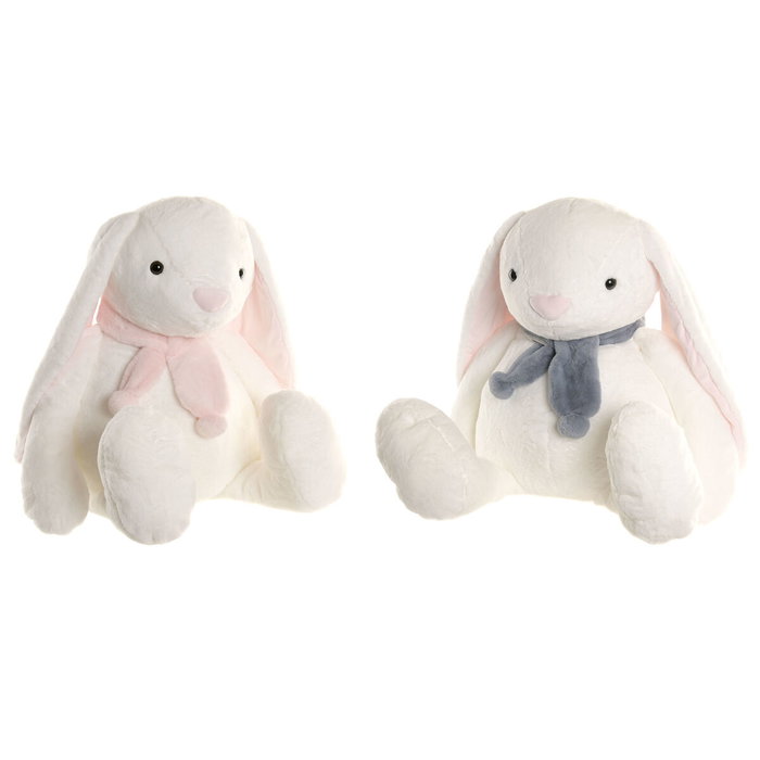 DKD Home Decor Set de 2 Peluches de Conejo Crema