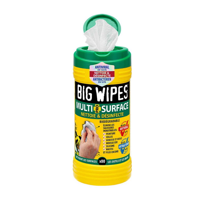 Big Wipes Toallitas Multisuperficie Industriales Biodegradables 80 Uds