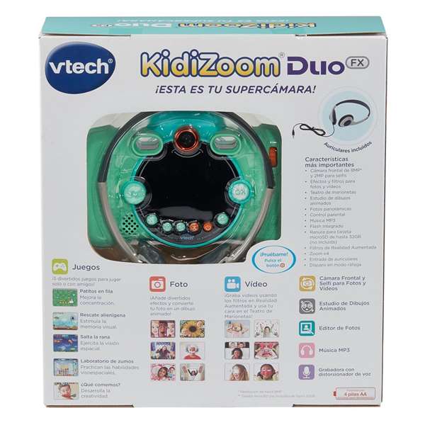 Vtech Kidizoom Duo FX 12 en 1 Cámara Digital Infantil Aguamarina Vtech Kidizoom Duo FX 12 en 1 Cámara Digital Infantil Aguamarina
