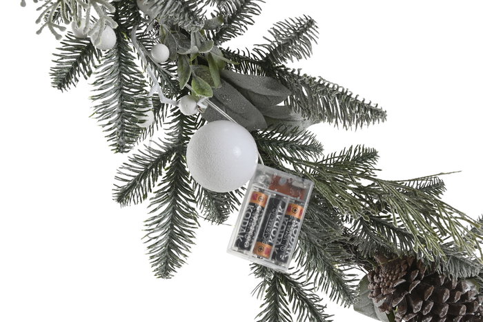 DKD Home Decor Guirnalda Navidad LED Verde Blanco 13 x 152 x 25 cm 2 Unidades