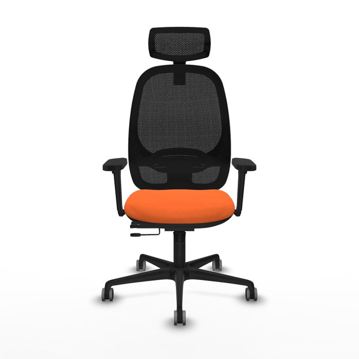 PIQUERAS Y CRESPO Silla de oficina Cilanco Naranja/Negro con Brazos 3D PIQUERAS Y CRESPO Silla de oficina Cilanco Naranja/Negro con Brazos 3D