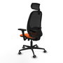 PIQUERAS Y CRESPO Silla de oficina Cilanco Naranja/Negro con Brazos 3D