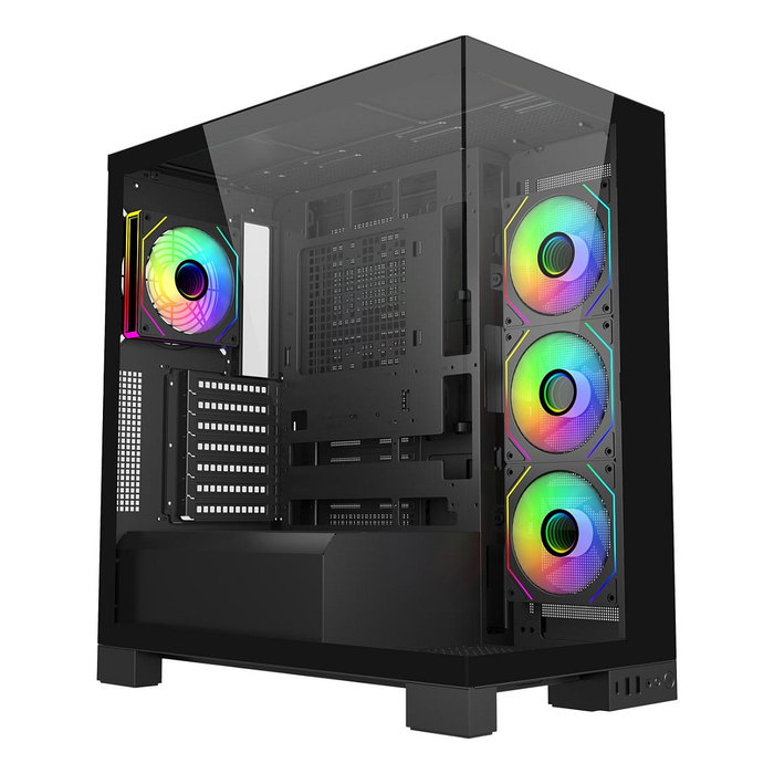 FSP Caja de PC M540-BA ARGB Midi Tower con Vidrio Templado, Negro, Soporta ATX/micro-ATX/Mini-ITX, 3 Ventiladores ARGB Incluidos, para Gaming FSP Caja de PC M540-BA ARGB Midi Tower con Vidrio Templado, Negro, Soporta ATX/micro-ATX/Mini-ITX, 3 Ventiladores ARGB Incluidos, para Gaming