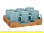 Vessia Jarra Mug Azul Claro 330 ml 11.5x10.5x8.5 cm Cerámica Loza Acabado Brillo (Set de 24)