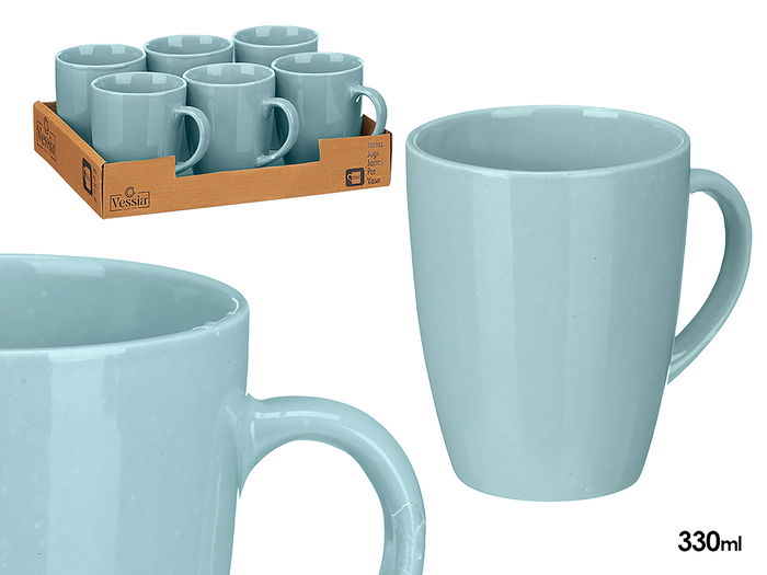 Vessia Jarra Mug Azul Claro 330 ml 11.5x10.5x8.5 cm Cerámica Loza Acabado Brillo (Set de 24) Vessia Jarra Mug Azul Claro 330 ml 11.5x10.5x8.5 cm Cerámica Loza Acabado Brillo (Set de 24)