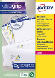 Etiquetas Adh.Impr.Avery A4 Blanca C.Romos Caja 100H 99,1X33,9 Mm 1.600 Uds.(L7162)