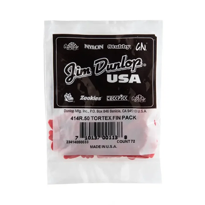 Dunlop Púas Tortex Fin 0,50 mm (pack de 72)