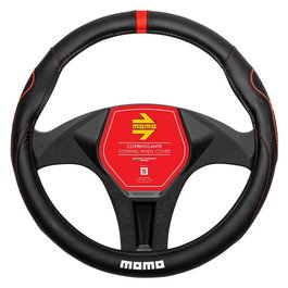 Momo Funda de Volante Supergrip Universal Negro y Rojo 38-39cm