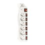 LogiLink Regleta de 6 tomas CEE 7/3 con 7 interruptores, blanco