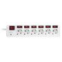 LogiLink Regleta de enchufes 6-fach con 6xCEE 7/3 y 7 interruptores, blanco