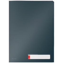 LEITZ Dosier Ángulo Recto Cosy PP Reciclable Semi Opaco A4 Gris Pack de 3