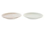 DKD Home Decor Set de 24 Platos de Gres GREATURE 1 en Verde Menta y Rosa Palo