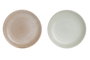 DKD Home Decor Set de 24 Platos de Gres GREATURE 1 en Verde Menta y Rosa Palo