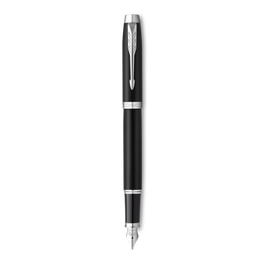 Parker IM Pluma Estilográfica, Negro Cuerpo Mate/Cromado, Acero Inoxidable, Color Escritura Azul, Referencia 2143638
