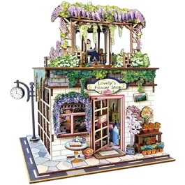 Nookland Book Nook Kit de Bricolaje para Construir un Sujetalibros en 3D - Floristería - 16 x 15 x 23 cm - AUC3760216777987