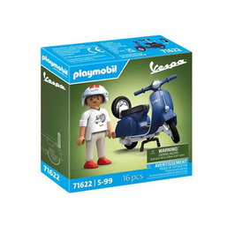 Playmobil Vespa 150 Sprint Veloce de 1969 - Moto Scooter de Juguete Azul