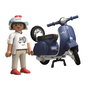 Playmobil Vespa 150 Sprint Veloce de 1969 - Moto Scooter de Juguete Azul