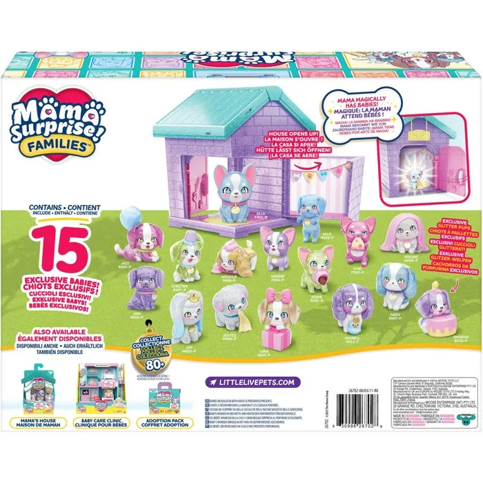 Little Live Pets Set de Fiesta de Cachorros con 1 Madre y 15 Cachorros - Juguete Interactivo para Edades 5+