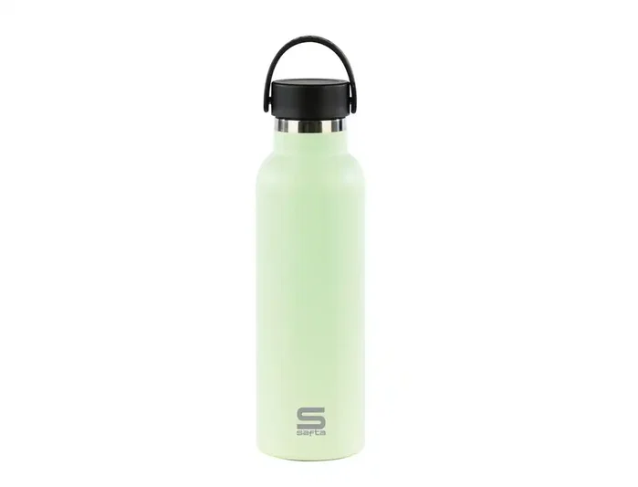 SAFTA Botella Termo Exterior con Goma 600ml Verde Hoja
