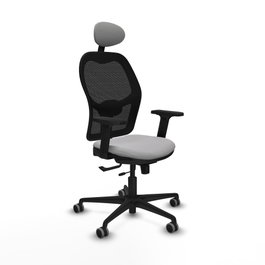 PIQUERAS Y CRESPO Silla de oficina Jorquera con mecanismo Sincro/Traslack, Gris claro y Negro
