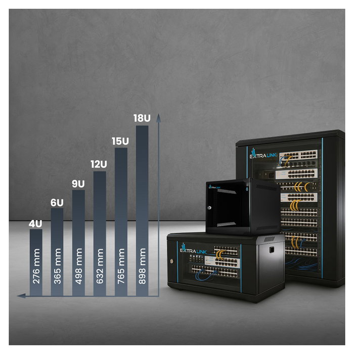 Extralink LITE 4U 10 280X310 Armario Rack de Pared Negro