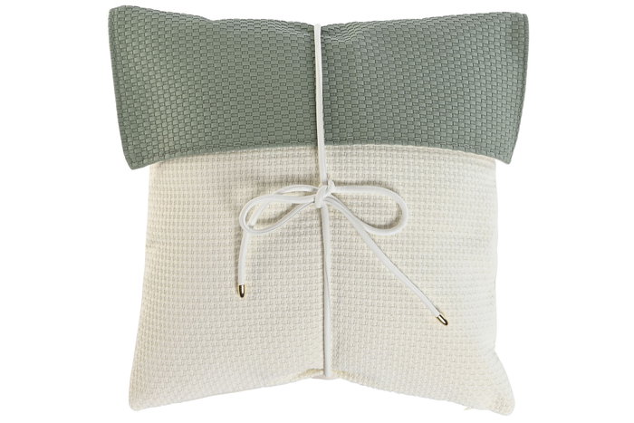 DKD Home Decor Cojín Jacquard PU Verde Menta y Blanco 45x10x45 cm DKD Home Decor Cojín Jacquard PU Verde Menta y Blanco 45x10x45 cm
