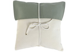 DKD Home Decor Cojín Jacquard PU Verde Menta y Blanco 45x10x45 cm