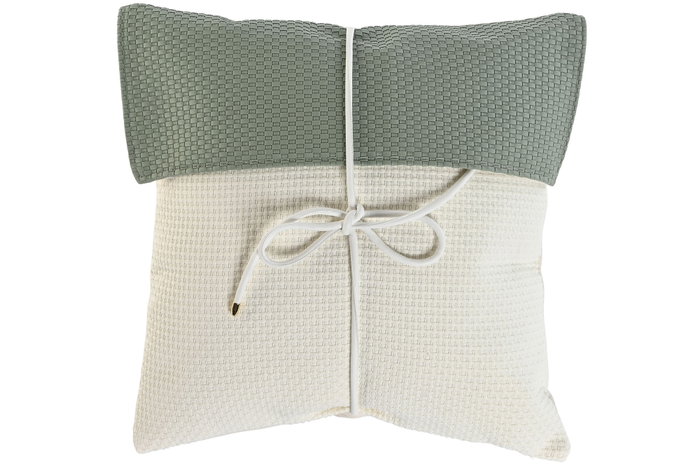 DKD Home Decor Cojín Jacquard PU Verde Menta y Blanco 45x10x45 cm DKD Home Decor Cojín Jacquard PU Verde Menta y Blanco 45x10x45 cm