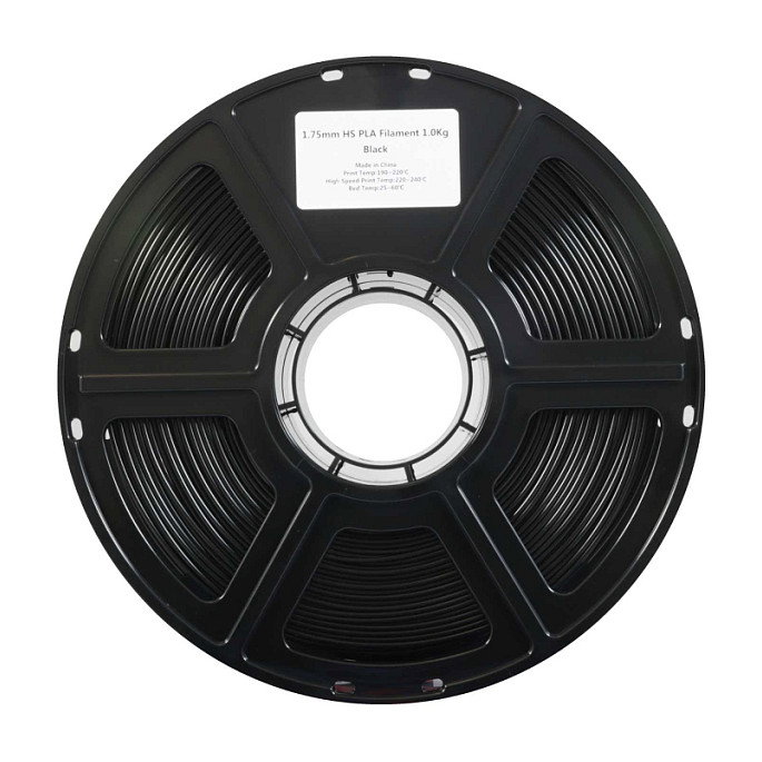 Flashforge FF0680 Filamento PLA High Speed 1.75mm Negro 1kg para Impresora 3D, 600 mm/s, 190-240 °C