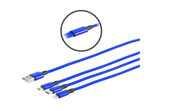 MicroConnect Cable divisor USB-A con conectores USB-C, USB Micro-B y Lightning, 1,2 metros Azul MicroConnect Cable divisor USB-A con conectores USB-C, USB Micro-B y Lightning, 1,2 metros Azul