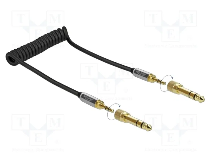DeLOCK 85836 Cable de audio en espiral de 3,5 mm con adaptadores de tornillo, 1 m DeLOCK 85836 Cable de audio en espiral de 3,5 mm con adaptadores de tornillo, 1 m
