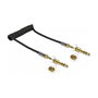 DeLOCK 85836 Cable espiral 3.5 mm Plug macho a macho con adaptador de rosca 1 m Negro