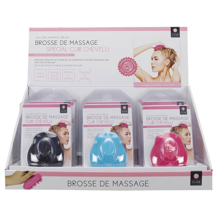 Cosmetic Club Masajeador De Cabeza Cepillo De Silicona Para Masaje De Cuero Cabelludo Colores Surtidos Cosmetic Club Masajeador De Cabeza Cepillo De Silicona Para Masaje De Cuero Cabelludo Colores Surtidos