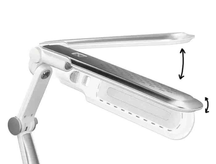 Q-connect Lámpara de Escritorio LED 9W 550 lm Táctil 3 Niveles Color Brazo y Base Oscilantes Plateado