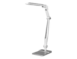 Q-connect Lámpara de Escritorio LED 9W 550 lm Táctil 3 Niveles Color Brazo y Base Oscilantes Plateado