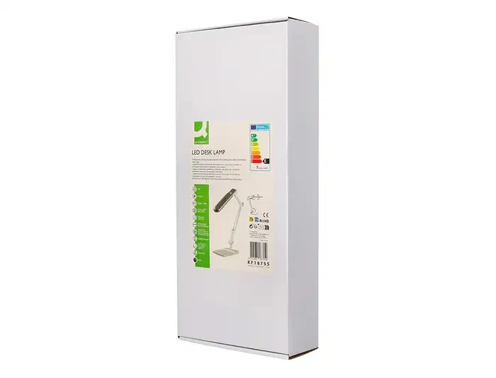 Q-connect Lámpara de Escritorio LED 9W 550 lm Táctil 3 Niveles Color Brazo y Base Oscilantes Plateado