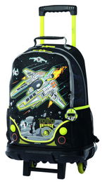 Totto Mochila Rue Bomper Spaceship Grande MJ03SPS003-2320-N01L con Ruedas y Destellos Brillantes para Niños