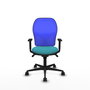 PIQUERAS Y CRESPO Silla de oficina Jorquera con mecanismo Sincro, Turquesa/Azul