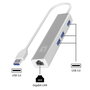 Level One USB-0503 V4 Gigabit USB Network Adapter con USB Hub