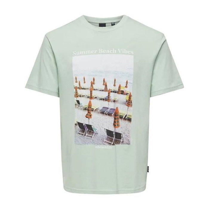Camiseta de Manga Corta Hombre Only & Sons Onskolton Reg Beach Surf Negro Camiseta de Manga Corta Hombre Only & Sons Onskolton Reg Beach Surf Negro
