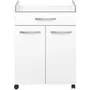 HARMONY Carrito de Cocina Blanco Mate L 60cm x 44.5cm x 81.5cm con Cajón y Puertas