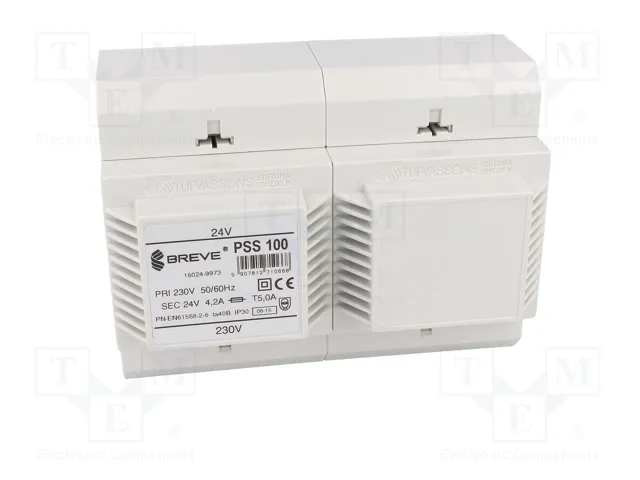 BREVE TUFVASSONS Transformador de red 100VA 230VAC/24V