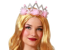 Tiara Rosa De Princesa Fantasía Para Mujer Adulta, Ideal Disfraces Reina Romántica, Fiestas Mágicas