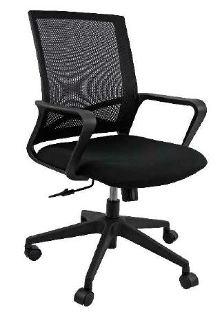 Unisit Silla Giratoria Basculante Brazos Respaldo Malla Negro Asiento Acolchado Negro