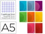 Liderpapel Libreta 360 Tapa Plástico A5 48 Hojas 90gr Cuadriculado 5mm Colores Surtidos