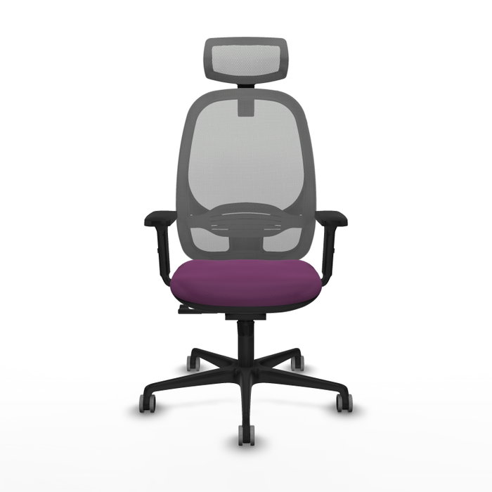 PIQUERAS Y CRESPO Silla de oficina Cilanco Morada con respaldo Gris