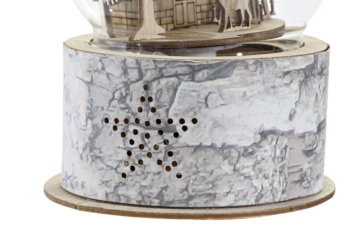 DKD Home Decor Decoración Luminosa LED Cristal 12x12x17 Natural