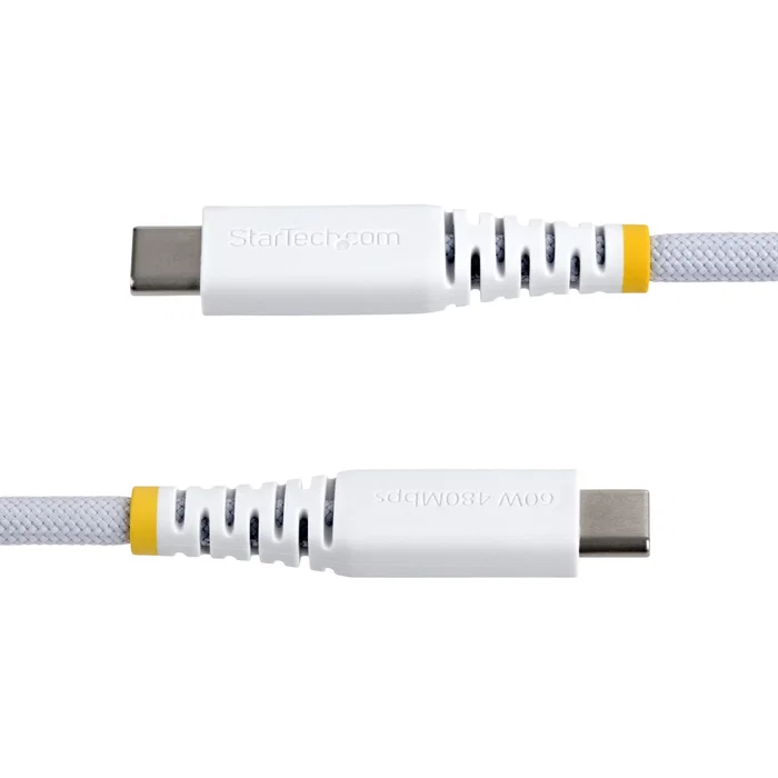 StarTech.com Cable USB-C a USB-C USB 2.0 de 15 cm, 60W, Blanco Trenzado StarTech.com Cable USB-C a USB-C USB 2.0 de 15 cm, 60W, Blanco Trenzado
