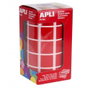 Apli Gomets Cuadrados Rojos 20x20 mm - Rollo de 1.770 Unidades